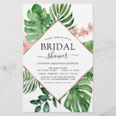 バジェットブライダルシャワートロピカルパームジオメトリック (正面)