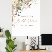 バジェットブライダルシャワーパンパモダンスエレガントグラス ポスター (ホームオフィス)