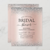 バジェットブライダルシャワーピンクグリッターバラ金ゴールドシルバー (正面/裏面)