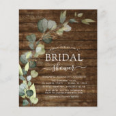 バジェットブライダルシャワーフォト素朴ウッド招待状 チラシ (正面)