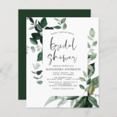 バジェットブライダルシャワーボタニカルグリーナリー招待状 (正面/裏面)