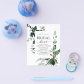 バジェットブライダルシャワーボタニカルグリーナリー招待状 チラシ (シングル)