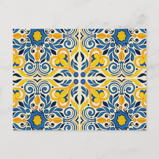 バジェットブライダルシャワーヴィンテージレモ地中海のン インビテーションポストカード (裏面)