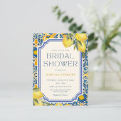 バジェットブライダルシャワーヴィンテージレモ地中海のン インビテーションポストカード (スタンド正面)