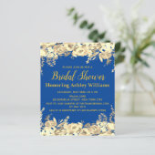 バジェットブライダルシャワー招待ブルーモダン金ゴールド (スタンド正面)