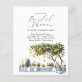 バジェットブライダルシャワー招待状ウォーターカラーシトラス チラシ (正面)