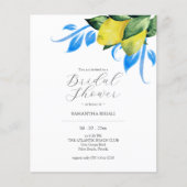 バジェットブライダルシャワー招待状ウォーターカラーレモン チラシ (正面)