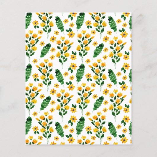 バジェットブライダルシャワー招待状 – 黄フローラ (裏面)