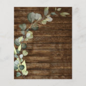 バジェットブライダルシャワー素朴ウッド招待状 (裏面)