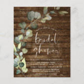 バジェットブライダルシャワー素朴ウッド招待状 (正面)