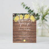バジェットブライダルシャワー素朴スクイズレモン招待状 (スタンド正面)