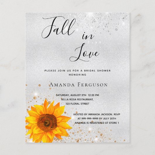 バジェットブライダルシャワー銀ひまわりメタル秋 (正面)