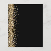 バジェットブライダルルンチョン金ゴールドグリッターブラック招待状 (裏面)