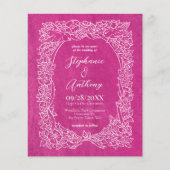 バジェットブライトピンクフローラ結婚式招待状 (正面)