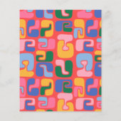 バジェットブライトレッドレトロ抽象芸術結婚式の招待 (裏面)