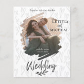 バジェットブラシストロークフォト結婚式招待状 (正面)