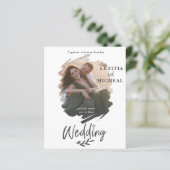 バジェットブラシストロークフォト結婚式招待状 (スタンド正面)