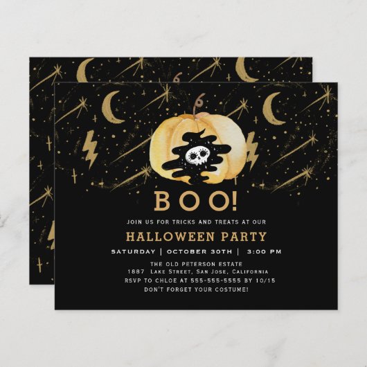 バジェットブラックおもしろいハロウィンカボチャスターズ (正面/裏面)