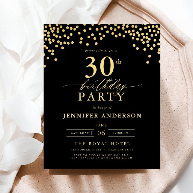 バジェットブラックと金ゴールドスクリプト30歳の誕生日 (クリエイターアップロード済み)