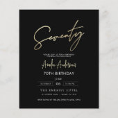 バジェットブラックと金ゴールドスクリプト70誕生日 (正面)