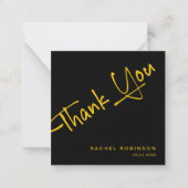 バジェットブラックと金ゴールド誕生日カスタムありがとう ノートカード (正面)