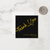 バジェットブラックと金ゴールド誕生日カスタムありがとう ノートカード (正面/裏面インサイチュ)