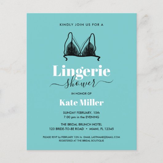 バジェットブラックアクアオーラランジェリーブライダルシャワー (正面)