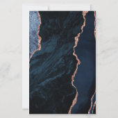 バジェットブラックアゲートバラ金ゴールド結婚式招待状 (裏面)