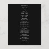 バジェットブラックアゲート金ゴールドグリッター結婚式 プログラム (裏面)