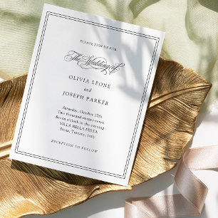 バジェットブラックアンドホワイトエレガンス結婚式招待状