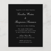 バジェットブラックエレガフォーマルントウェディング招待状 (正面)
