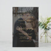 バジェットブラックオーバーレイ写真QRコードRSVP 結婚's (スタンド正面)