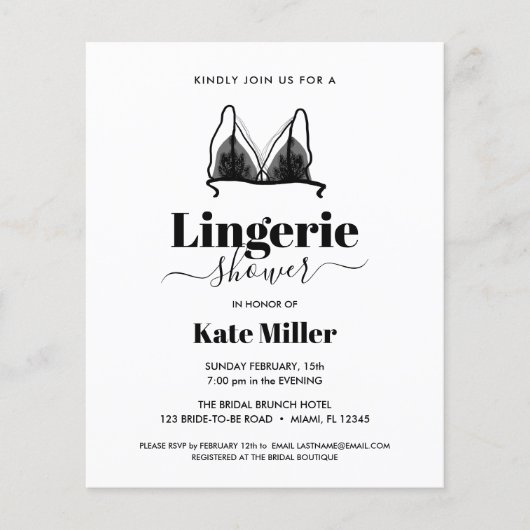 バジェットブラックオーラランジェリーブライダルシャワー (正面)