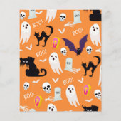 バジェットブラックキャッツトリックまたはトリートキッズ招待状 (裏面)