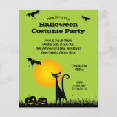 バジェットブラックキャットハロウィーン招待状 チラシ (正面)