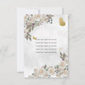 バジェットブラックグラム金ゴールドフローラプリンセスキンセアニラ ノートカード (裏面)