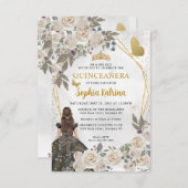 バジェットブラックグラム金ゴールドフローラプリンセスキンセアニラ ノートカード (正面/裏面)