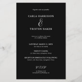 バジェットブラックコラージュ4フォト結婚式招待状 (裏面)