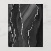 バジェットブラックシルバーアガテダーク結婚式招待状 (裏面)