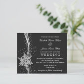 バジェットブラックシルバースノーフレーク結婚式招待状 (スタンド正面)