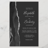 バジェットブラックシルバー瑪瑙ダークQRコード結婚ズ (正面)