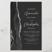 バジェットブラックシルバー瑪瑙ダークQRコード結婚ズ (正面)