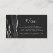 バジェットブラックシルバーAgate Dark結婚のQRコード エンクロージャーカード (正面)