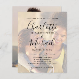 バジェットブラックスクリプト2写真結婚式招待状