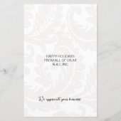 バジェットブラックダマスククリスマスツリーホリデーカード (裏面)