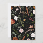 バジェットブラックテラコッタフローララスティックフエレガントィーレ 招待状 (裏面)