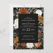 バジェットブラックテラコッタフローララスティックフエレガントィーレ 招待状 (正面)