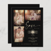 バジェットブラックトレンディーレ結婚ースズ3フォトコラージュ (正面/裏面)