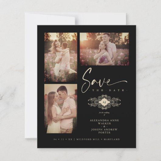 バジェットブラックトレンディーレ結婚ースズ3フォトコラージュ (正面)