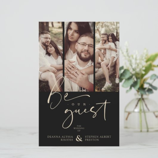 バジェットブラックトレンディー結婚コラージュの3枚 (スタンド正面)